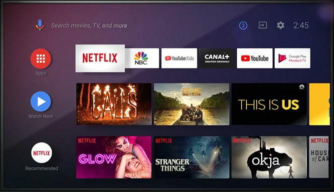 rozhranie Android TV