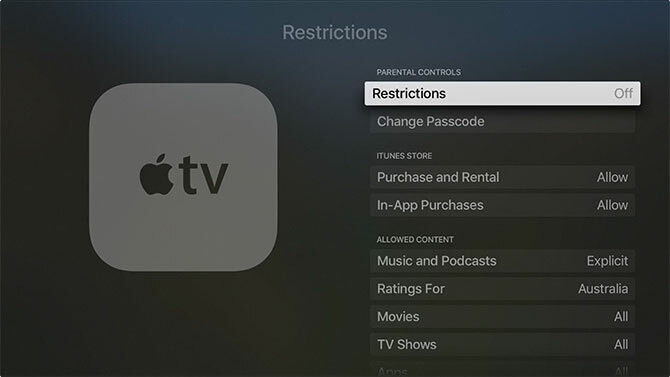 Ako nastaviť a používať obmedzenia Apple TV Apple TV 1