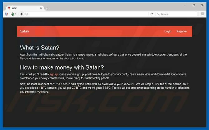 Služba Ransomware-as-a-Service prinesie chaos každému Ransomware ako služba Satan