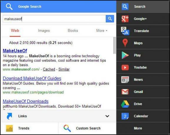 Čierne menu: Prístup ku všetkým službám Google v rámci jedinej ponuky [Chrome] Search1