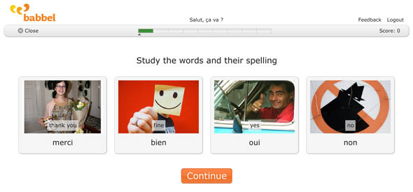 Babbel: Interaktívny nástroj pre začínajúcich lingvistov, základná lekcia1
