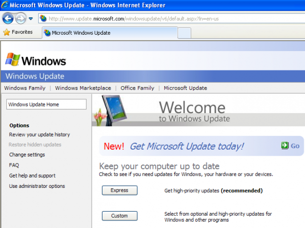 Windows XP Windows Update