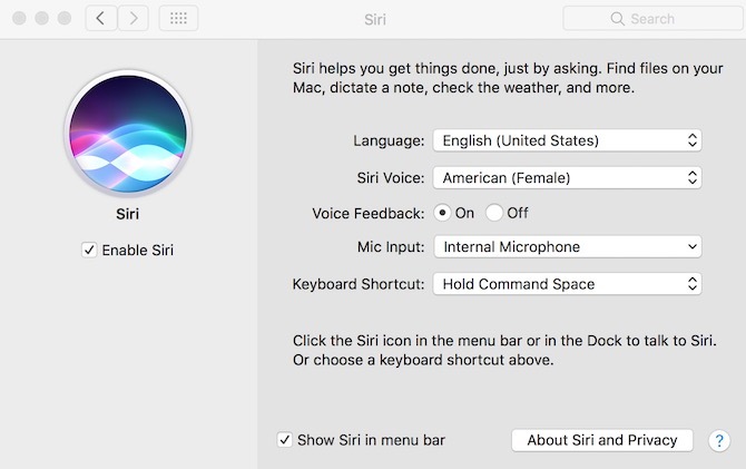 Nastavenia Siri na MacOS Sierra