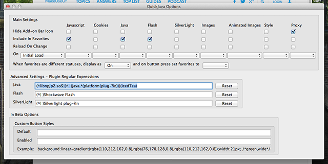 QuickJava-settings