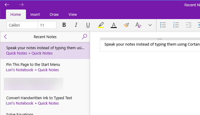 Poznámka bola pridaná do aplikácie OneNote pomocou aplikácie Cortana