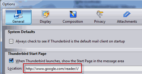 Synchronizujte svoje kontakty Google, kalendár a RSS v Thunderbird thunderbirdoptions