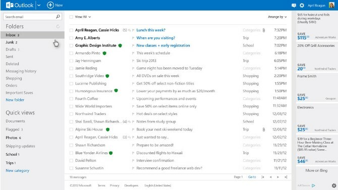 google alternatívy - outlook.com