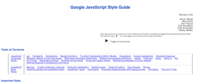 -Google plyn javascript-style-guide