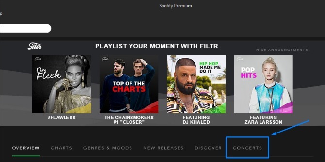 Spotify Koncerty