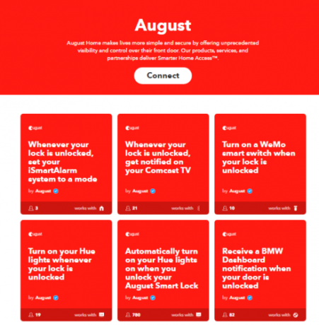 august ifttt inteligentný zámok