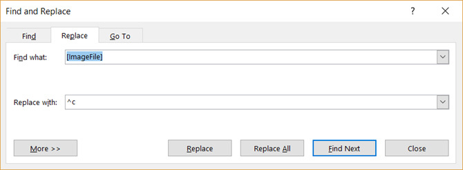 Nájsť a nahradiť obrázok v MS Word
