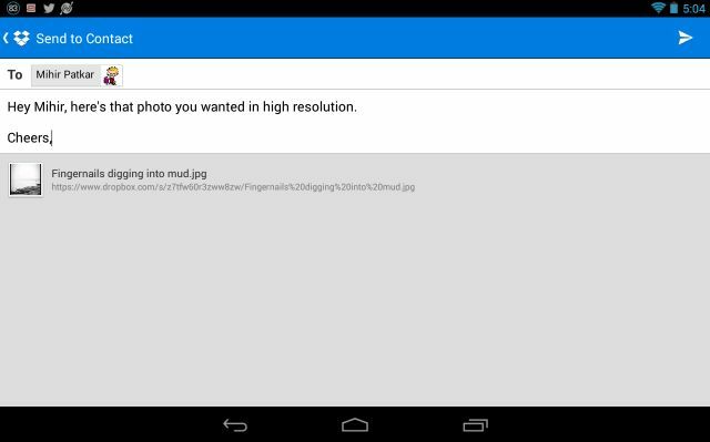 Dropbox-Android Share-to-Kontakty