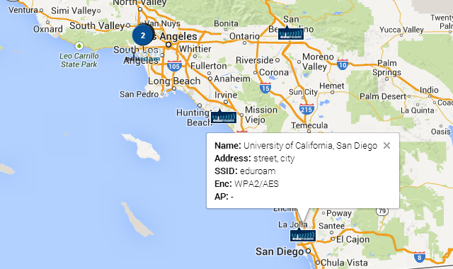 Mapa Eduroam