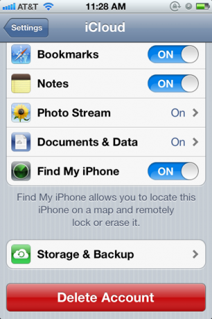 Nastavenia ios icloud