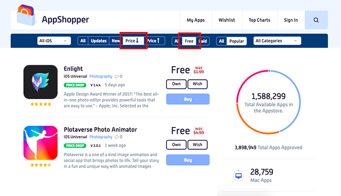 Ako zistiť, kedy sa platené aplikácie pre iOS stávajú bezplatnou aplikáciou AppShopper