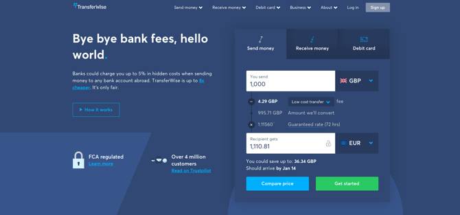 Transferwise screenshot