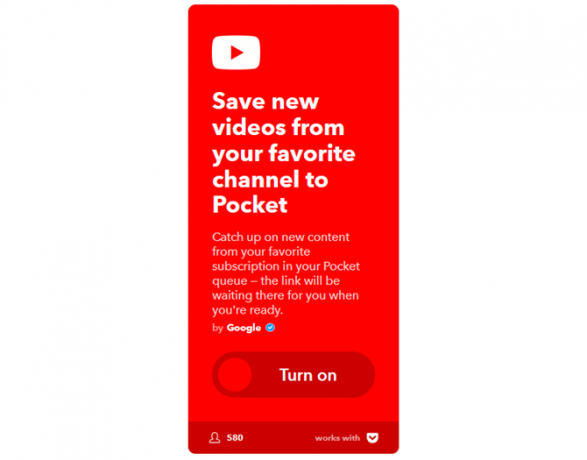 Príručka The Ultimate IFTTT: Použite najvýkonnejší nástroj na webe, ako je napríklad Pro 61IFTTT YouTubeToPocket.