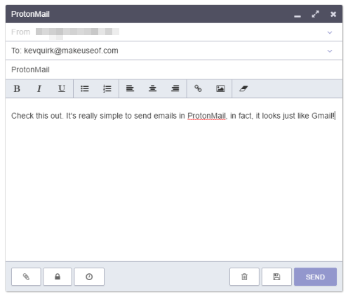 ProtonMail Poslať zobrazenie e-mailu