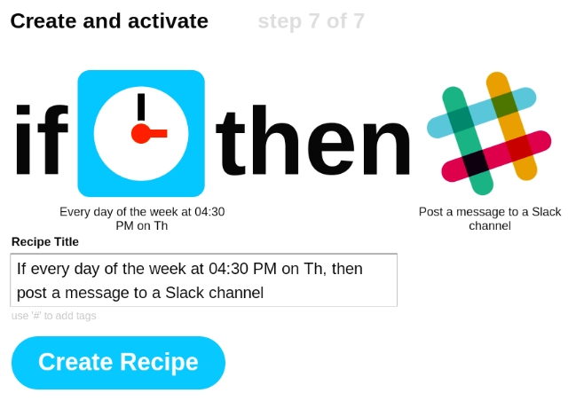 slack-IFTTT-recept