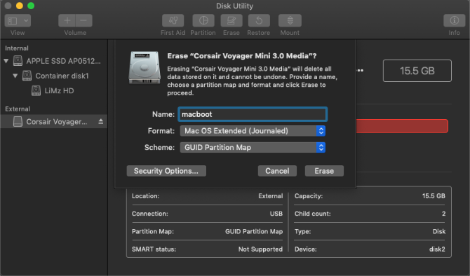 utilita pre MacOS Disk Utility