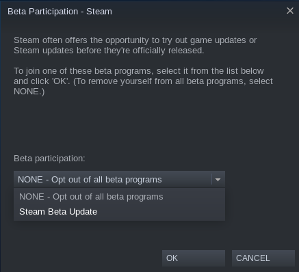 Pripojte sa k verzii Steam beta