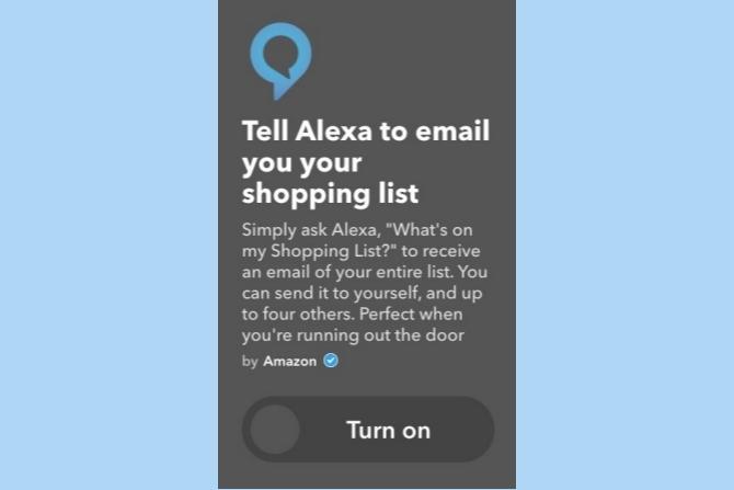 ifttt gmail alexa nákupný zoznam