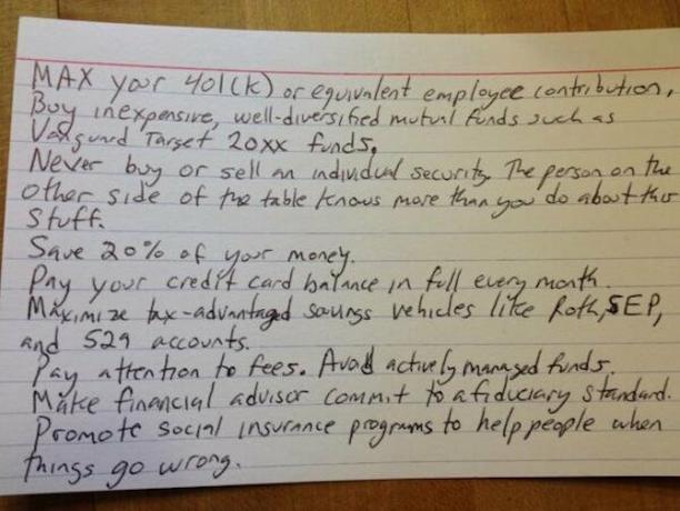 Indexová karta Reddit Finance Money Advice Index Card