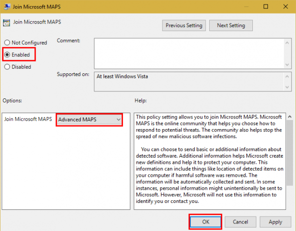 Zefektívnite program Windows Defender otočením jedného nastavenia Microsoft MAPS GPEdit