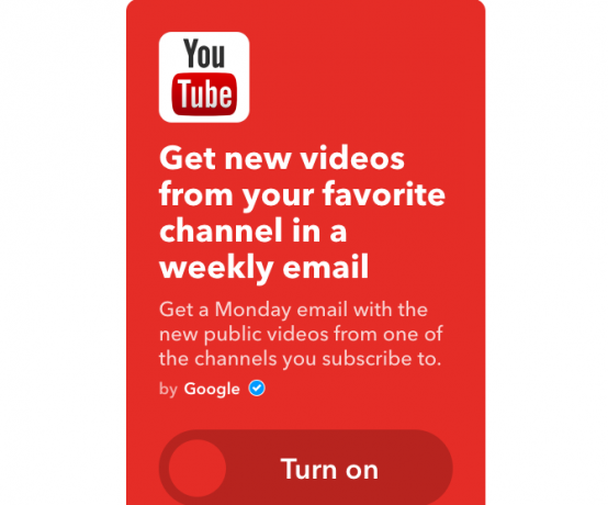 youtube ifttt nové kanálové videá na týždenný e-mail