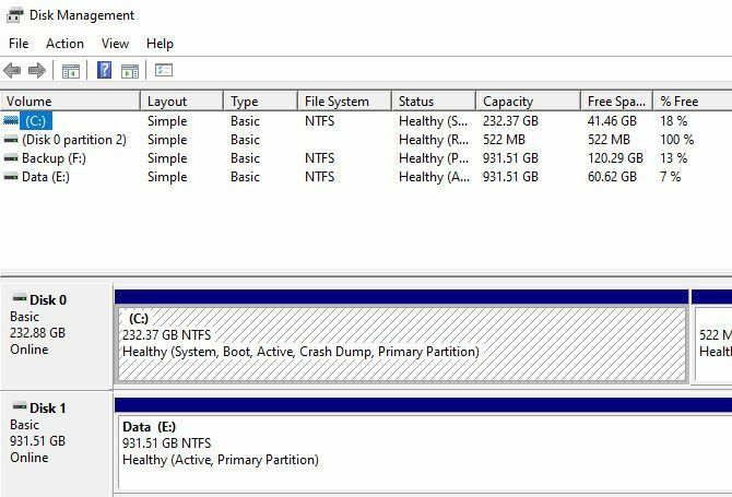 vymeniť pevný disk - správa diskov systému Windows