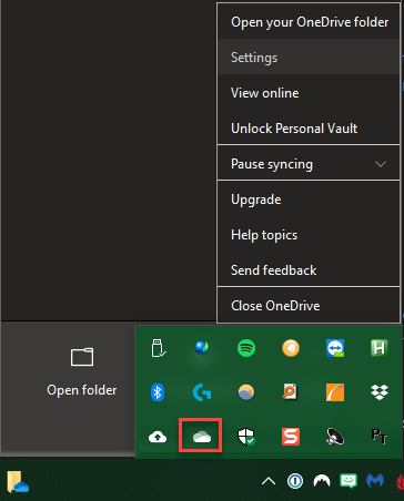 Otvorte nastavenia aplikácie OneDrive