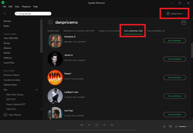 Spotify Sledovanie