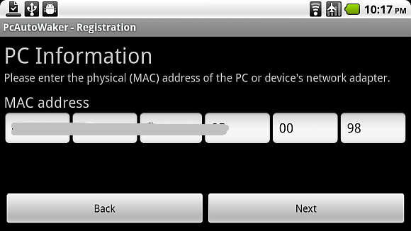 Wake on lan android app