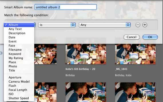 inteligentné albumy v iphoto