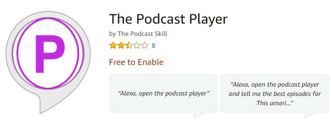 Prehrávač Podcast pre podcasty Amazon echo