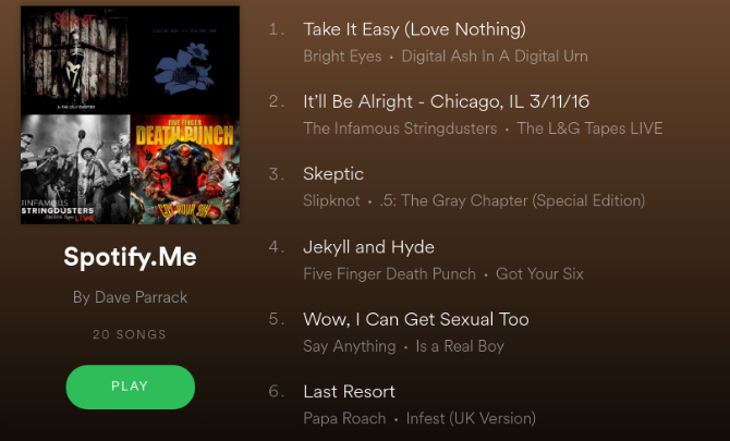 Môj Spotify. Ja zoznam skladieb