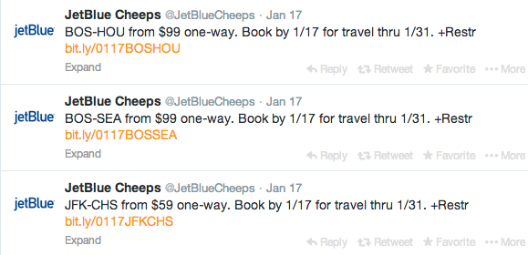 Twitter JetBlue-cheeps