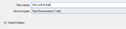 uložte súbor ako killswitch bat