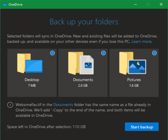 Záložné priečinky OneDrive