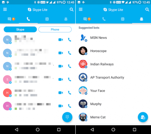 Android lite apps skype