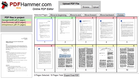 PDF Hammer - Zlúčenie a úprava súborov PDF online