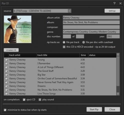 MusicBee: vaše výkonné, napriek tomu jednoduché, všetko v jednom Správca hudby [Windows] MusicBee Rip CD