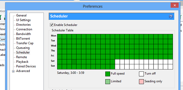 uTorrent harmonogram
