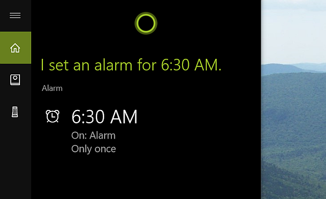 Alarm Cortana Desktop Set