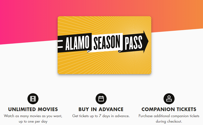 Alternatívy MoviePass - Alamo Season Pass