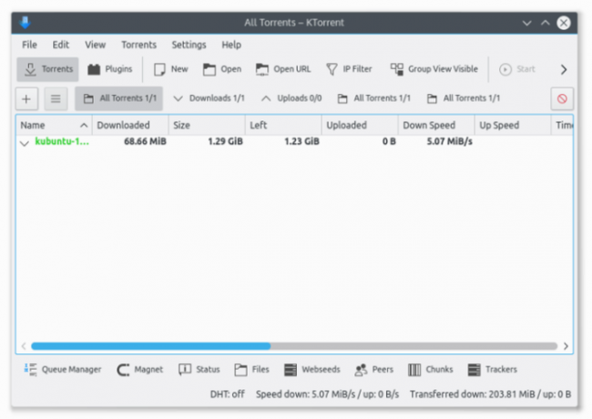 KTorrent torrent klient pre Linux