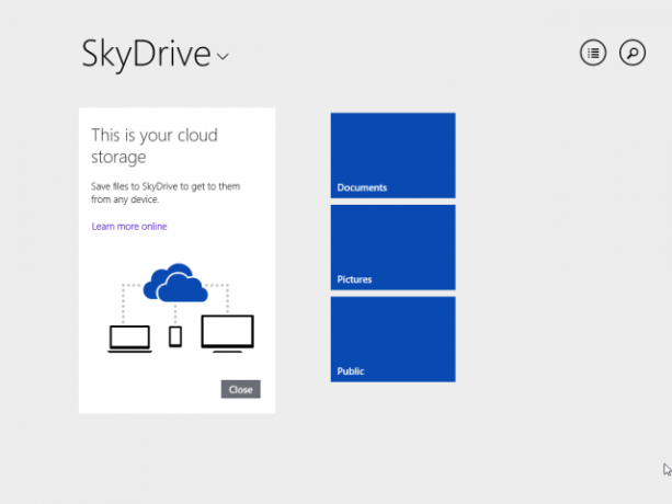 SkyDrive-Windows 8.1, moderné app