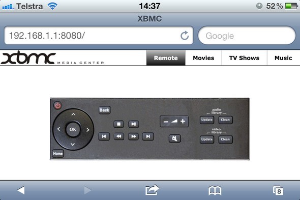 zadarmo xbmc diaľkový iphone