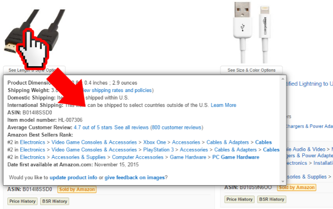 Ukážka stránok produktu Amazon s funkciou DS Quick View for Amazon