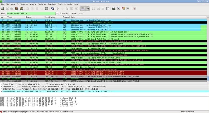 Príklad použitia Wireshark